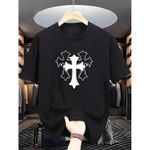 Cotton round neck tshirt black 
