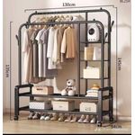 48kg Quality Double Pole Hanger Cloth Storage Rack