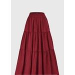 Female long flare skirt-wine