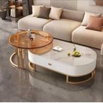 2 in 1 Luxury Real marble center Table