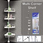 Multi Corner Shelf 4 Tier Bathroom Shower Storage Organizer with Hooks