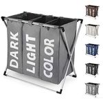 Laundry Hamper Foldable Basket - 3 Sections