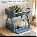 Generic Kitchen Dish Rack Plate Holder With Drain Tray Utensil Holder