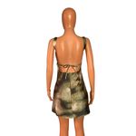 Fashion Olive green satin mini dress - image 3