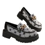 product_image_name-Fashion-Unisex Designer Chunky Sole Loafers with Gold Chain – Fashion Platform Shoes (Grey & Black)-1