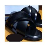 Men's Cross Black Palm Slippers