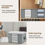 product_image_name-Generic-4PCS Large Capacity  Foldable Clothes Storage Bag Organizer-Dark Gray-3