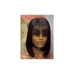Double Combo Luxury Straight Fringe Bob Wig With Closure