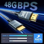 Generic 2m 8K HDMI Cable, High-Speed ​​HDMI 2.1 Braided Cable, Supports 8K/4K Resolution - image 4
