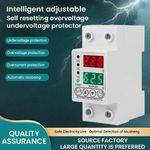 product_image_name-Generic-63A Dual Display Over/Under Voltage and Overcurrent Reclosing Automatic Reclosing Adjustable Overvoltage/Under Voltage and Overcurrent Protector for Refrigerators, Air Conditioners, TVs, etc. Suitable for 220V Single-Phase Circuits-1