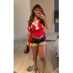 Fashion Women’s Off-Shoulder NYC Crop Top – Red - image 2