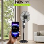 product_image_name-Generic-16 Inch Solar Rechargeable Standing Fan with LED Light 9V 25W Solar panel-4