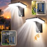 Generic 1pcs Solar Wall Light, 3 Modes, 120° Adjustable Security Lamp, Outdoor Waterproof LED Motion Sensor Light, Solar Powered,