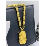 Gold Italian Chain With Frame Pendant