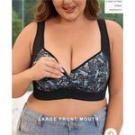 ONIBENZ Plus-Size Front-Closure Comfortable Wireless Bra with Fun Graffiti Print.