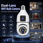 Generic Dual-Lens Bulb Smart Security Camera 360° Panoramic View with Infrared Night Vision & WiFi Connectivity