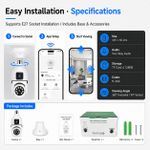 Generic Dual-Lens Bulb Smart Security Camera 360° Panoramic View with Infrared Night Vision & WiFi Connectivity - image 6