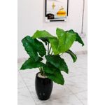 Artificial Indoor Green Plant with Modern Black Pot 