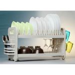 Qasa Rustless 2 Tier Plastic Dish Drainer And Plate Rack