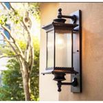 Generic Vintage Ribbed Glass Column Outdoor Wall Lantern with free bulb - image 2