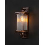 Generic Vintage Ribbed Glass Column Outdoor Wall Lantern with free bulb - image 3