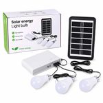 Solar Energy Light Kit With 3 LED Bulb & Solar Panel _Portable Rechargeable Lighting 