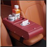 Premium Quality Universal Vehicle Center Armrest/Organizer - Red