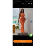 Orange Sleeveless Bodycon Female Sexy Stretchy Pencil Gown