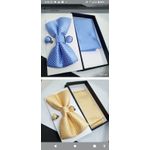 2 Pieces - Beautiful Blue & Cream Colour Stylish Men Bow Ties