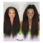 Kinky-straight-Yaki-Hair-Wig 24 Inches T-Frontal