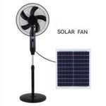 Generic 16" AC/DC Solar Rechargeable Fan + Solar panel and Adapter For Electric Charging , comes with Long Lasting Lithium Battery - image 3
