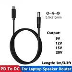 Generic DC power cable 20V power Type-C adapter, wireless router power cable, notebook computer LED strip, speaker, closed-circuit television camera - image 2