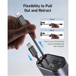 product_image_name-Generic-120W Retractable Fast Car Charger ( Factory Price ) , 4 in 1 Mobile Charging Adapter with Dual USB Ports, USB-C & Lightning Cables, Compatible with iPhone & Type-C Android Devices, Multi-Device Charger(13.5 inches cable)-5