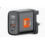 New Age 33W PD wall charger with a USB-A and a USB-C port