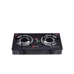 LG Glass Thick Table Top Double Burner WITH Auto Ignition