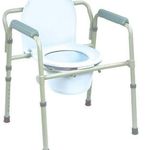 Medical Foldable Commode Chair Toilet Seat Potty And Removable Back