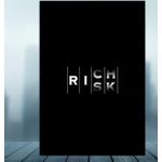 Generic Premium Frameless Canvas Wall Art - Black & White "RICH / RISK" Inspirational Print