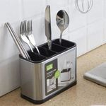 stainless cutlery & rack/holder with easy water drain