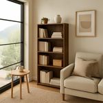 product_image_name-LASA-Rustic Wooden Bookshelf - Display & Storage Shelf-3