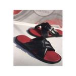 Mens Cross Pam Slippers - Black / Red