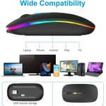 Generic W10 Rechargeable Bluetooth & Wireless Mouse - Dual Mode - RGB Light - 4 Buttons - image 2