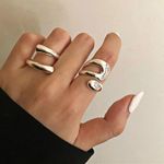 Fashion 2pcs Ladies Stacking Ring Set Adjustable Knuckle Rings-Gold