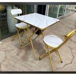 Marble white table and chair set ( 1 table 1 chair )