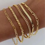 Fashion 5PCS Chain Bracelets Women's Gold Bracelet Set - image 2