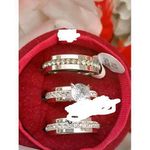 Sterling silver Wedding Ring Complete Couple Set -silver Non Fading