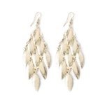 Ruby 2PCS Women's Matte Leaf Multi-Layer Gold Dangle Earrings African Ethnic Bohemian Long Drop Earrings