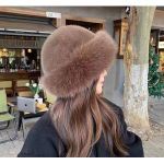 Faux fur bucket hat- brown