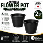 Generic Japanese 2PCS Round Plastic Flower Pot with Built-in Drainage - image 3