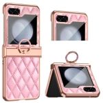 product_image_name-Generic-Samsung Galaxy Z Flip 6 5g Leather Case With Ring Holder-1