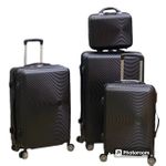 BLACK Trolley Luggage With Kit Bag - 4set